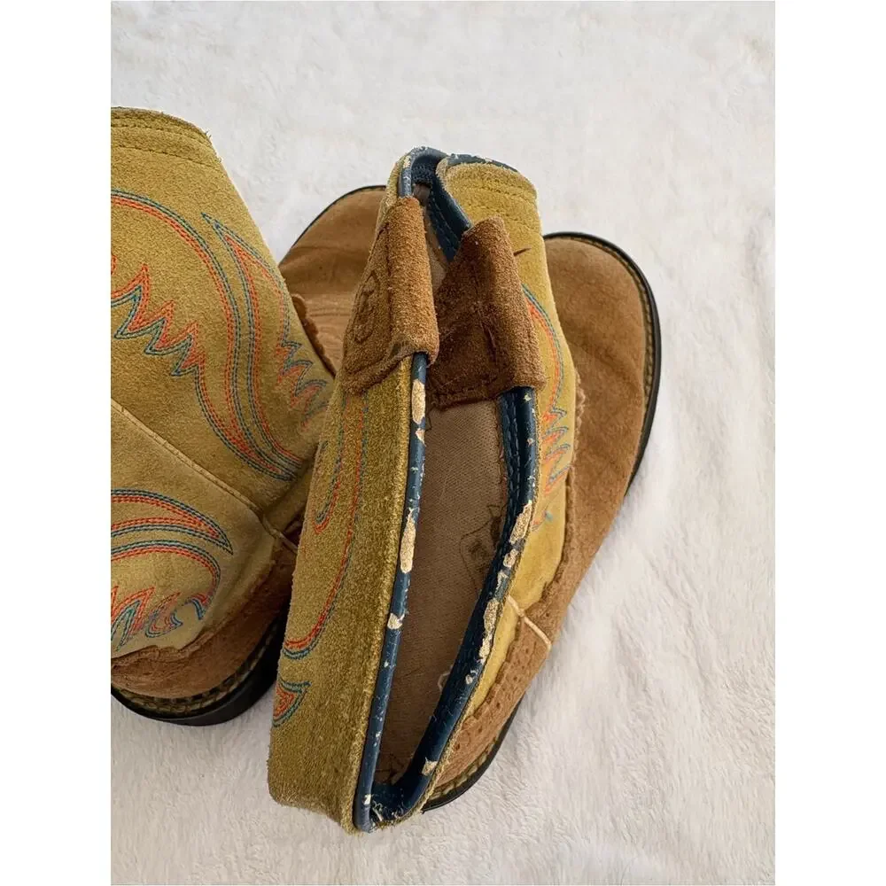 Ariat women's size 9.5 B cowboy boots fatbaby Blue Tan Western rodeo